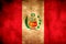 Rustic, Grunge Peru Flag