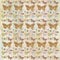Rustic grungy botanical butterfly repeating background pattern