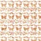 Rustic grungy botanical butterfly repeating background pattern