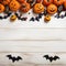 Rustic Halloween Party Banner: Spooky Pumpkins, Bats Wings