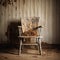 Rustic Hemp Chair: Vintage Charm With Natural Grain And Peeling Paint