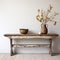 Rustic Hemp Console Table With Vintage Charm