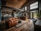 Rustic Industrial Loft with Chic Interior Design. Generative AI