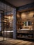 Rustic interior design of modern bathroom