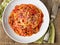 Rustic italian bucatini amatriciana