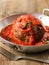 Rustic italian meatball in tomato sauce