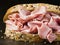 Rustic italian mortadella sandwich