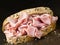 Rustic italian mortadella sandwich