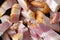 Rustic italian pancetta bacon food background
