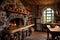 rustic kitchen with antique pizza oven