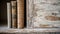 Rustic Linen Bookcase With Distressed Surfaces And Hand-painted Details