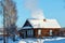 Rustic log house in russian village Visim. Sverdlovsk region, Russia.