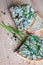 Rustic meal - bread with spread and chives