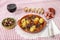 rustic meal of ox tail with potato and carrot