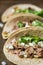 Rustic mexican american pork carnitas taco