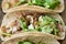 Rustic mexican american pork carnitas taco