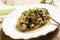 Rustic mushroom ragout with cream and herbs