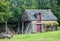 Rustic old barn made from stone in Brittany France