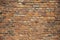 A rustic and old looking brick wall with textured brickwork
