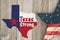 A rustic old Texas Strong message