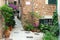 Rustic patio in Mediterranean village Fornalutx, Majorca, Spain