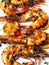 Rustic piri-piri grilled prawn