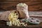 Rustic popcorn and reel tapes