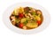 Rustic pottage with mushrooms and vegetables