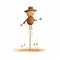 Rustic Realism Scarecrow Illustration On White Background
