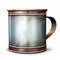 Rustic Realism: Steel Water Mug With Metal Frame - Creative Commons Attribution