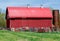 Rustic red barn on a family farm