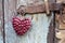 Rustic Red Berry Heart Hanging