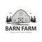 Rustic Retro Vintage illustration of wooden barn rural farm