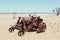 Rustic retro vintage tractor desert, Namibia, Africa