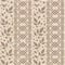 Rustic seamless pattern with texture, ornament, leaves and dots in brown on coffee color background