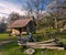 Rustic Shenandoah mountain cabin at sunset