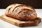Rustic sourdough bread on a clean, bright white background