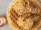 Rustic southern american comfort food chicken waffle