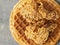 Rustic southern american comfort food chicken waffle