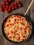 Rustic spicy italian crab and cherry tomato spaghetti pasta