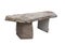 Rustic stone slab bench isolated.