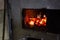 Rustic stove, live coals