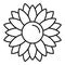 Rustic sunflower icon, outline style