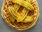 Rustic sweet banana waffle