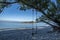 Rustic Swing at tree on the sand  beach