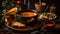 Rustic table with fresh vegetable soup simmering generated by AI