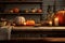 Rustic Thanksgiving background with a wooden