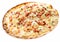 Rustic Thin Crust TArte Flambee Pizza on White Background