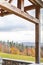 Rustic Timber Frame Porch overlooking Fall Mountains