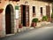Rustic, traditional, mediterranean tavern entrance